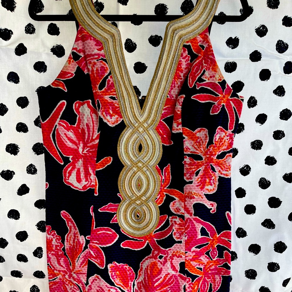 Lilly Pulitzer Valli shift tunic dress Via Sunny Bright Navy